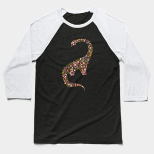 Floral Brontosaurus Baseball T-Shirt